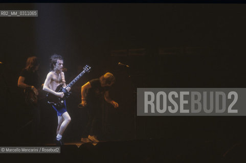 Nettuno (Roma), September 5, 1984. Australian hard rock band AC/DC in concert / Nettuno (Roma), 5 settembre 1984. Il gruppo hard rock degli AC/DC in concerto - ©Marcello Mencarini/Rosebud2