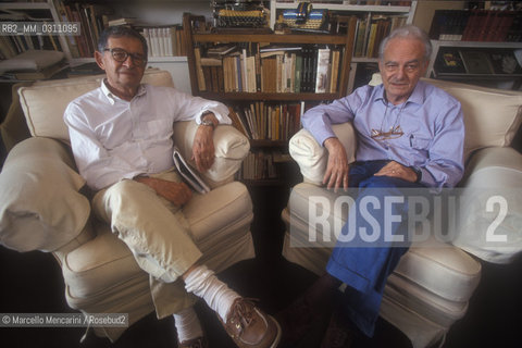 Rome, 1999. Italian scriptwriters Age & Scarpelli (Agenore Incrocci and Furio Scarpelli) / Roma, 1999. Gli sceneggiatori Age e Scarpelli ((Agenore Incrocci e Furio Scarpelli)) - ©Marcello Mencarini/Rosebud2