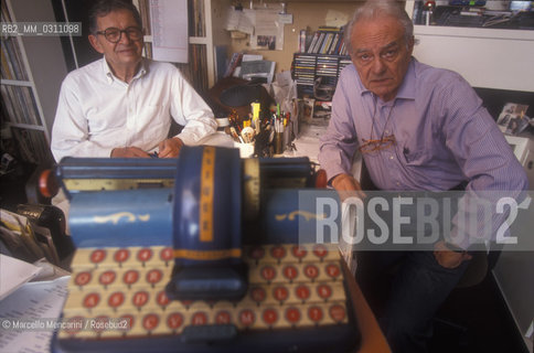 Rome, 1999. Italian scriptwriters Age & Scarpelli (Agenore Incrocci and Furio Scarpelli) / Roma, 1999. Gli sceneggiatori Age e Scarpelli ((Agenore Incrocci e Furio Scarpelli)) - ©Marcello Mencarini/Rosebud2