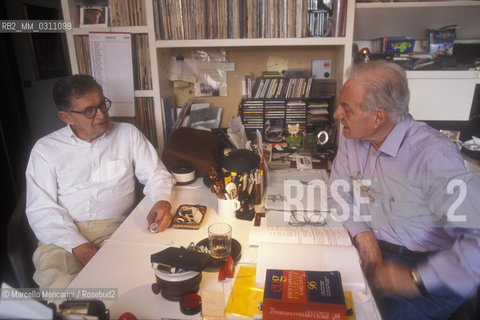 Rome, 1999. Italian scriptwriters Age & Scarpelli (Agenore Incrocci and Furio Scarpelli) / Roma, 1999. Gli sceneggiatori Age e Scarpelli ((Agenore Incrocci e Furio Scarpelli)) - ©Marcello Mencarini/Rosebud2
