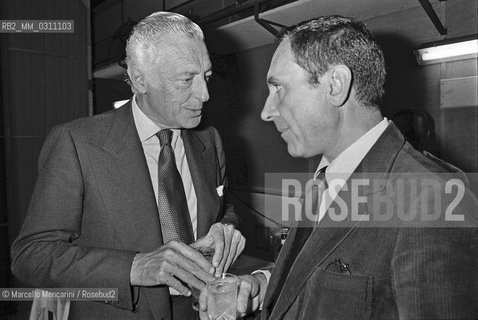Italian entrepreneur Gianni Agnelli (on the left), about 1979/ Gianni Agnelli, 1979 circa - ©Marcello Mencarini/Rosebud2