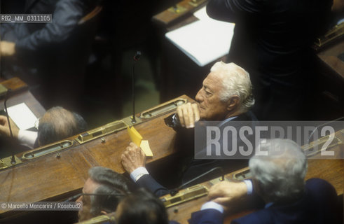 Italian industrialist Gianni Agnelli in the Italian Chamber of Deputies, Rome 1992 / Lindustriale Gianni Agnelli nella Camera dei deputati, Roma 1992 - ©Marcello Mencarini/Rosebud2