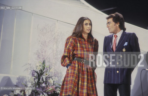 Sanremo Music Festival 1984. Italian pop singers Al Bano and Romina Power, at the festival with the winner song Ci sarà (In English: there will be) / Festival di Sanremo 1984. I cantanti Al Bano e Romina Power, al festival con la canzone vincitrice Ci sarà - ©Marcello Mencarini/Rosebud2