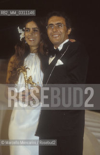 Sanremo Music festival 1984. Italian pop singers Al Bano Carrisi and Romina Power, winners with the song Ci sarà (in English: there will be) / Festival di Sanremo 1984. I cantanti Al Bano e Romina Power, vincitori con la canzone Ci sarà - ©Marcello Mencarini/Rosebud2
