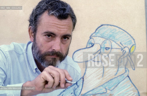 Lucca, Comics Fair 1984. Italian Cartoonist Francesco Tullio Altan / Lucca, Salone del fumetto 1984. Il disegnatore Francesco Tullio Argan - ©Marcello Mencarini/Rosebud2