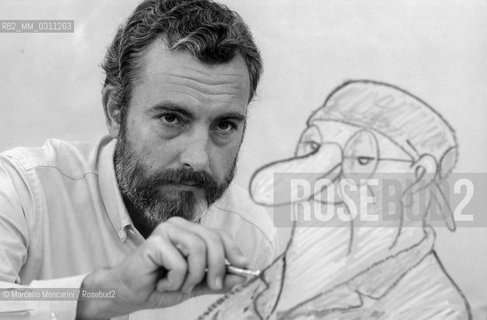 Lucca, Comics Fair 1984. Italian Cartoonist Francesco Tullio Altan / Lucca, Salone del fumetto 1984. Il disegnatore Francesco Tullio Argan - ©Marcello Mencarini/Rosebud2
