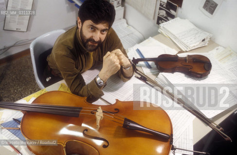 Venice, 1991. Italian composer Claudio Ambrosini in his house / Venezia, 1991. Il compositore Claudio Ambrosini nella sua casa - ©Marcello Mencarini/Rosebud2