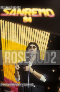 Sanremo Music Festival 1984. Giampiero Artegiani sings Acqua alta in piazza San Marco (High Tide in St. Marks Square) / Festival di Sanremo 1984. Giampiero Artegiani canta Acqua alta in piazza San Marco - ©Marcello Mencarini/Rosebud2