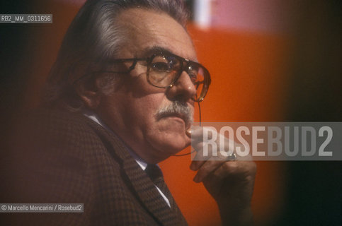 Literary critic Alberto Asor Rosa at XXth Rimini congress in February 1991, when Italian Communist Party changed its name to Democratic Party of the Left / Il critico letterario Alberto Asor Rosa al XX° Congresso del PCI-PDS che si tenne a Rimini nel 1991, quando il Partito Comunista Italiano divenne Partito Democratico della Sinistra (PDS) - ©Marcello Mencarini/Rosebud2