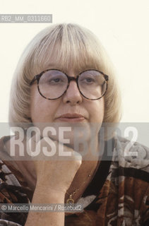 Venice Lido, Venice Film Festival, about 1985. Italian journalist Natalia Aspesi / Lido di Venezia, Mostra del Cinema di Venezia, 1985 circa. La giornalista Natalia Aspesi - ©Marcello Mencarini/Rosebud2