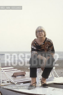 Venice Lido, Venice Film Festival, about 1985. Italian journalist Natalia Aspesi / Lido di Venezia, Mostra del Cinema di Venezia, 1985 circa. La giornalista Natalia Aspesi - ©Marcello Mencarini/Rosebud2