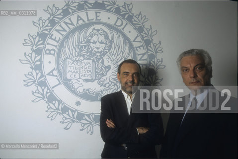 Venice Lido, 1999. Venice Film Festival director Alberto Barbera and president of Venice Biennale Paolo Baratta / Lido di Venezia, 1999. Il direttore della Mostra del Cinema di Venezia Alberto Barbera e il presidente della Biennale Paolo Baratta - ©Marcello Mencarini/Rosebud2