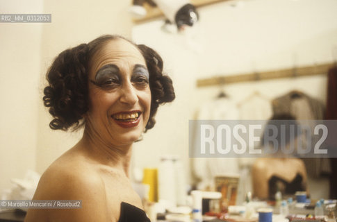 Rome, 1982. Theater actress Concetta Barra in her dressing room before a show / Roma, 1982. Lattrice di teatro Concetta Barra nel suo camerino prima di uno spettacolo - ©Marcello Mencarini/Rosebud2
