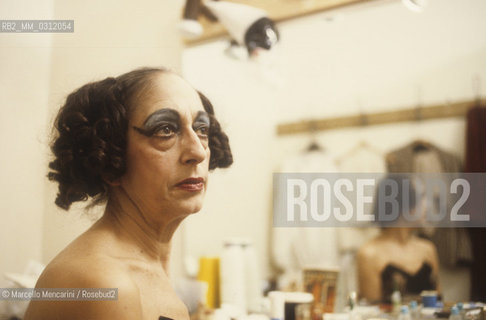 Rome, 1982. Theater actress Concetta Barra in her dressing room before a show / Roma, 1982. Lattrice di teatro Concetta Barra nel suo camerino prima di uno spettacolo - ©Marcello Mencarini/Rosebud2