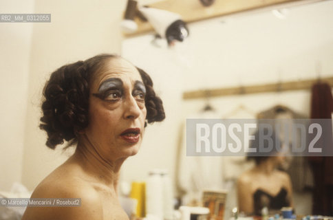 Rome, 1982. Theater actress Concetta Barra in her dressing room before a show / Roma, 1982. Lattrice di teatro Concetta Barra nel suo camerino prima di uno spettacolo - ©Marcello Mencarini/Rosebud2