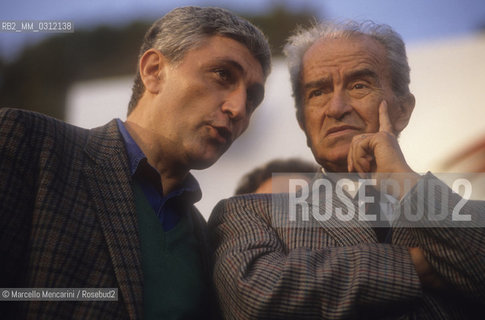 Italian politicians Antonio Bassolino and pietro Ingrao at the XXth Rimini congress in February 1991, when the Italian Communist Party changed its name to the Democratic Party of the Left / I politici Antonio Bassolino e Pietro Ingrao al XX° Congresso del PCI-PDS che si tenne a Rimini nel 1991, quando il Partito Comunista Italiano divenne Partito Democratico della Sinistra (PDS) - ©Marcello Mencarini/Rosebud2
