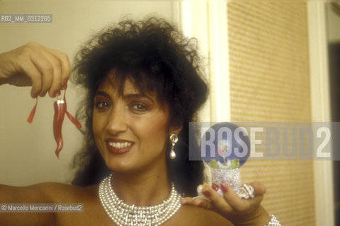 Sanremo Music Festival 1988. Italian pop singer Marcella Bella / Festival di Sanremo 1988. La cantante Marcella Bella - ©Marcello Mencarini/Rosebud2