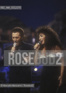 Sanremo music Festival 1990. Brothers Gianni and Marcella Bella sing Verso lignoto / Festival di Sanremo 1990. Gianni e Marcella Bella cantano Verso lignoto - ©Marcello Mencarini/Rosebud2