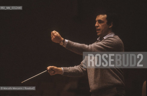 Italian conductor Umberto Benedetti Michelangeli, about 1985 / Il direttore dorchestra Umberto Benedetti Michelangeli, 1985 circa- ©Marcello Mencarini/Rosebud2