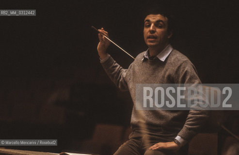 Italian conductor Umberto Benedetti Michelangeli, about 1985 / Il direttore dorchestra Umberto Benedetti Michelangeli, 1985 circa- ©Marcello Mencarini/Rosebud2