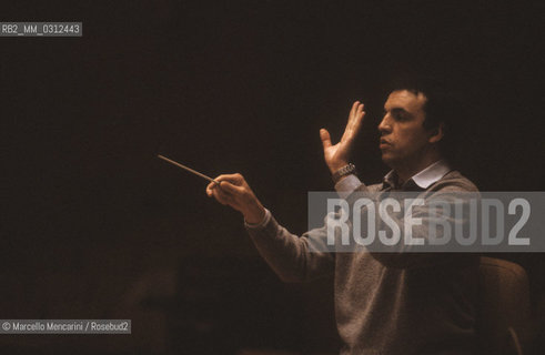 Italian conductor Umberto Benedetti Michelangeli, about 1985 / Il direttore dorchestra Umberto Benedetti Michelangeli, 1985 circa- ©Marcello Mencarini/Rosebud2