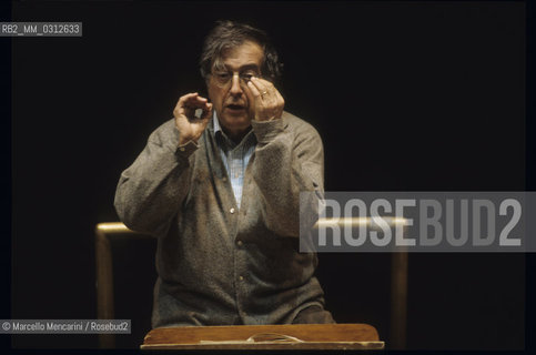 Rome, Auditorium Pio XII, 1995. Italian composer Luciano berio conducting / Roma, Auditorium Pio XII, 1995. Il compositore Luciano Berio mentre dirige - ©Marcello Mencarini/Rosebud2