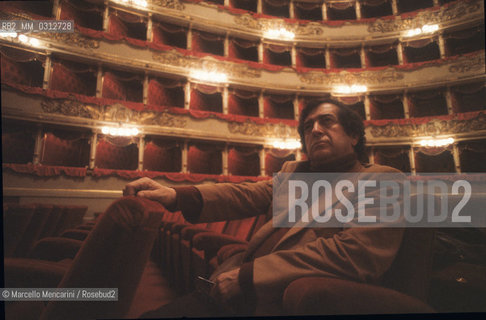 Milan, 1982. Italian composer Luciano Berio at La Scala Theater / Milano, 1982. Il compositore Luciano Berio nel Teatro alla Scala - ©Marcello Mencarini/Rosebud2