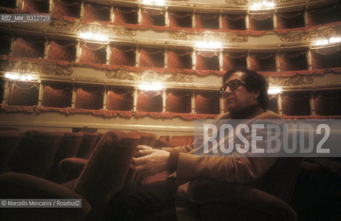 Milan, 1982. Italian composer Luciano Berio at La Scala Theater / Milano, 1982. Il compositore Luciano Berio nel Teatro alla Scala - ©Marcello Mencarini/Rosebud2