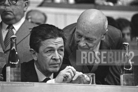 Rome, 1979. 15th National Congress of the Italian Communist Party. Secretary Enrico Berlinguer and Giancarlo Pajetta, member of the same party / Roma, 1979. XVII° Congresso del partito Comunista Italiano. Il segretario Enrico Berlinguer e Giancarlo Pajetta - ©Marcello Mencarini/Rosebud2