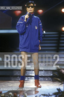Sanremo Music Festival 1988. Italian pop singer Loredana Bertè during a rehearsal of her song Io / Festival di Sanremo 1988. Loredana Bertè mentre prova la sua canzone Io - ©Marcello Mencarini/Rosebud2
