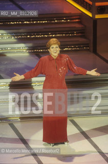 Sanremo music festival 1986. Orietta Berti sings Futuro (Futur, ranked sixth) / La cantante Orietta Berti canta Futuro (sesta classificata) - ©Marcello Mencarini/Rosebud2