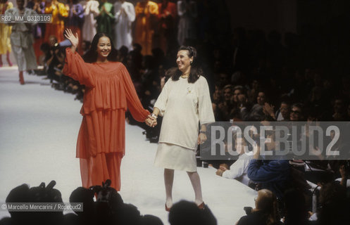 Milan, about 1988. Italian stylist Laura Biagiotti during one of her fashion show / Milano, 1988 circa.  La stilista Laura Biagiotti durante una delle sue sfilate - ©Marcello Mencarini/Rosebud2