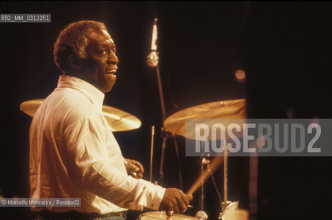 American jazz drummer Art Blakey (about 1984) / Il batteriata jazz Art Blakey (1984 circa) - ©Marcello Mencarini/Rosebud2