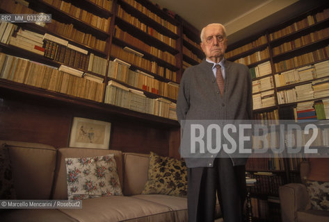 Milan, 1995. Italian literary critic Carlo Bo in his home / Milano, 1995. Il critico letterario Carlo Bo nella sua casa - ©Marcello Mencarini/Rosebud2