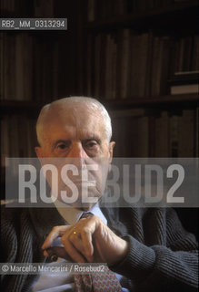 Milan, 1995. Italian literary critic Carlo Bo in his home / Milano, 1995. Il critico letterario Carlo Bo nella sua casa - ©Marcello Mencarini/Rosebud2