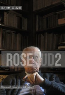 Milan, 1995. Italian literary critic Carlo Bo in his home / Milano, 1995. Il critico letterario Carlo Bo nella sua casa - ©Marcello Mencarini/Rosebud2