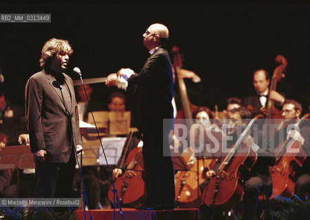 San Giovanni Rotondo (Foggia), 29 April 2000. Andrea Bocelli performing the concert on occasion of the first anniversary of the beatification of Padre Pio / San Giovanni Rotondo (Foggia), 29 aprile 2000. Andrea Bocelli durante il concerto per il primo anniversario della beatificazione di Padre Pio - ©Marcello Mencarini/Rosebud2