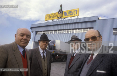Taranto, Italy, about 1985. Some member of the Borsci family, owner of the liquor Borsci San Marzano factory / Taranto, 1985 circa. Alcuni membri della famiglia Borsci, proprietaria della fabbrica del liquore Borsci San Marzano - ©Marcello Mencarini/Rosebud2