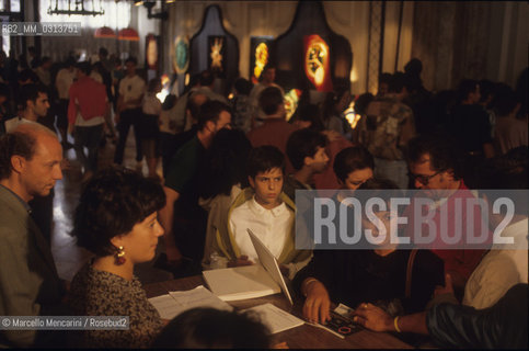 Swatch Exhibition in Venice at Palazzo Ca Vendramin Calergi (Venice Casino), September 12, 1991 / Mostra di orologi Swatch a Venezia, a Palazzo Ca Vendramin Calergi (Casinò di Venezia), 12 settembre 1991 - ©Marcello Mencarini/Rosebud2