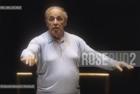 Rome, 1996. French composer and conductor Pierre Boulez during a rehearsal / Roma, 1996. Il compositore e direttore dorchestra Pierre Boulez durante una prova  - ©Marcello Mencarini/Rosebud2