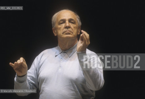 Rome, 1996. French composer and conductor Pierre Boulez during a rehearsal / Roma, 1996. Il compositore e direttore dorchestra Pierre Boulez durante una prova  - ©Marcello Mencarini/Rosebud2