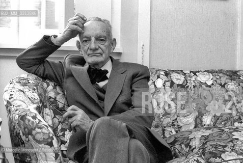Rome, 1980. Swiss-born Italian pharmacologist Daniel Bovet, who won the 1957 Nobel Prize in Physiology or Medicine for his discovery of drugs that block the actions of specific neurotransmitters / Roma, 1980. Il farmacologo svizzero, naturalizzato italiano, Daniel Bovet, vincitore nel 1957 del premio Nobel per la Medicina e la Fisiologia - ©Marcello Mencarini/Rosebud2