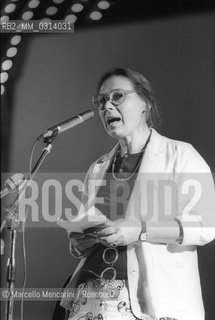 Rome, 1980.  Italian, Hungarian born, poet Edith Bruck at the Second Festival of the poets / Roma, 1980. La poetessa italiana, di origine ungherese,  Edith Bruck al secondo Festival dei poeti - ©Marcello Mencarini/Rosebud2