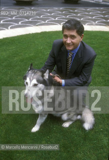 Rome, 1996. Italian politician Rocco Buttiglione and his dog / Roma, 1996. Il politico Rocco Buttiglione e il suo cane - ©Marcello Mencarini/Rosebud2