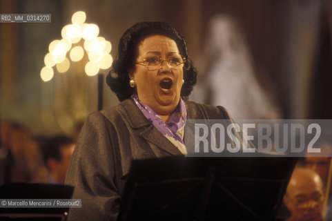 Rome, Saint Marys of the Angels and rhe Martyrs Basilica, 1999. Soprano Montserrat Caballé during a rehearsal / Roma, Basilica di Santa Maria degli angeli e dei martiri, 1999. Il soprano Montserrat Caballè durante una prova - ©Marcello Mencarini/Rosebud2