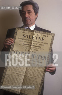 Rome, 1991. Italian musicologist Bruno Cagli / Roma, 1991. Il musicologo Bruno Caglii - ©Marcello Mencarini/Rosebud2