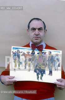 Lucca, 1984. Italian cartoonist Renzo Calegari holding one of his comics / Lucca, 1984. Il fumettista Renzo Calegari  con in mano uno dei suoi fumetti - ©Marcello Mencarini/Rosebud2