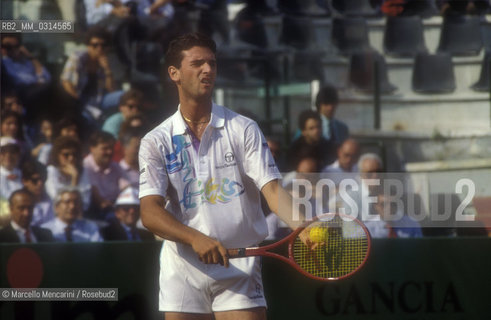 Rome, 1989. Italian tennis player Omar Camporese / Roma, 1989. Il tennista Omar Camporese - ©Marcello Mencarini/Rosebud2