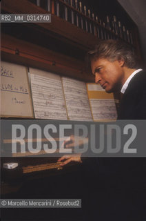 Rome, about 1985. Italian organist Giorgio Carnini / Roma, 1985 circa. Lorganista Giorgio Carnini - ©Marcello Mencarini/Rosebud2