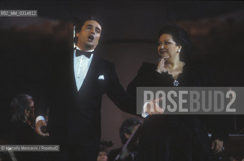 Verona, about 1990. Opera singers José Carreras and Montserrat Caballé / Verona, 1990 circa. I cantanti lirici José Carreras e Montserrat Caballé - ©Marcello Mencarini/Rosebud2